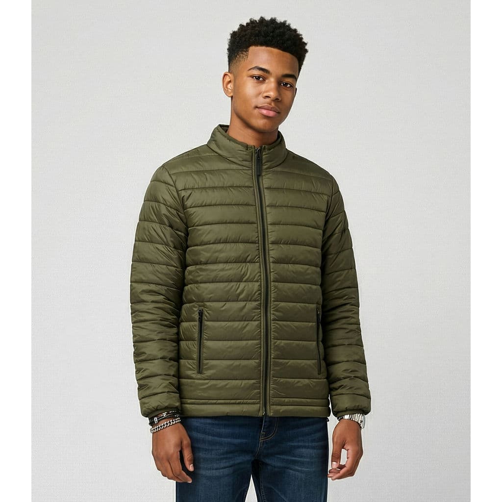 Jaqueta Puffer Juvenil Microfibra Masculina Minty Verde