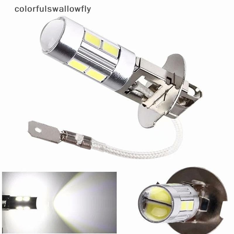 CSF 2 Pcs H1 H3 6000 K Lâmpadas LED Brancas Para Carro 10-SMD 5630 Luz De Nevoeiro DRL Lâmpada Automática