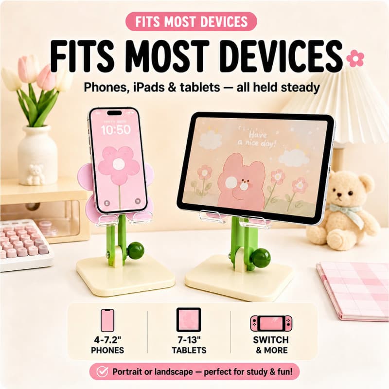 Dobrável Bonito Flor Telefone Tablet Suporte Anti-Vibração Para Titular Portátil Decoração De Mesa