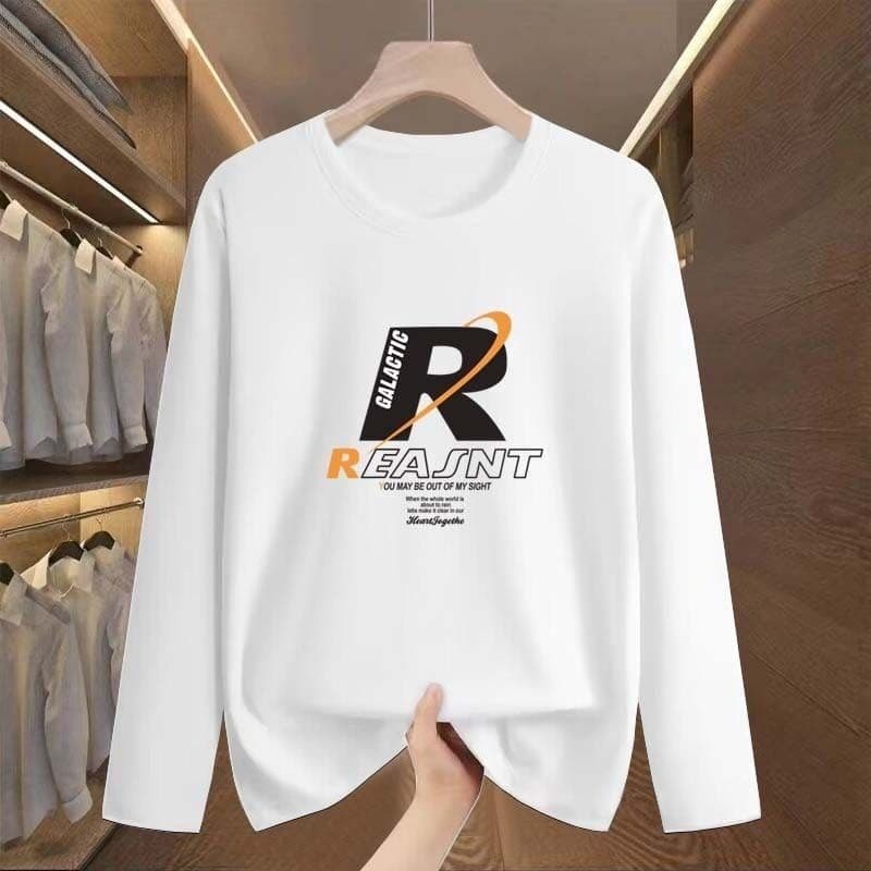 Camisetas masculinas de manga comprida, modernas para primavera e outono, adequadas para uso interno e externo, corte sl