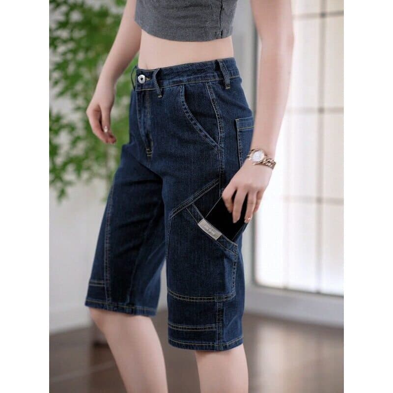 LAIYUEHUI/LAIYUEHUI 2026 Verão Novo Estilo Cinco Bolsas Moda Masculina Reta Solta Shorts Jeans Refrescante