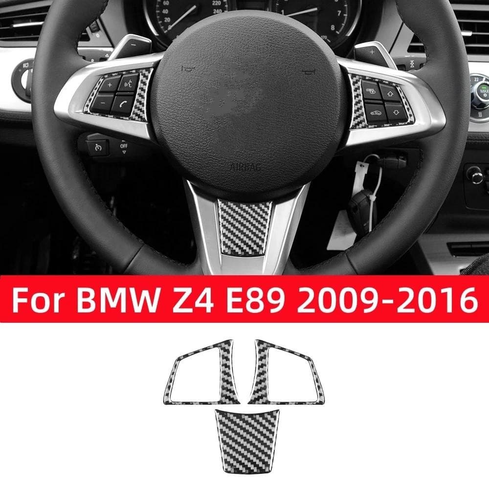 Para BMW Z4 Série E89 2009-2016 Acessórios De Fibra Carbono Interior Do Painel Volante Carro Guarnição Capa Quadro Decor