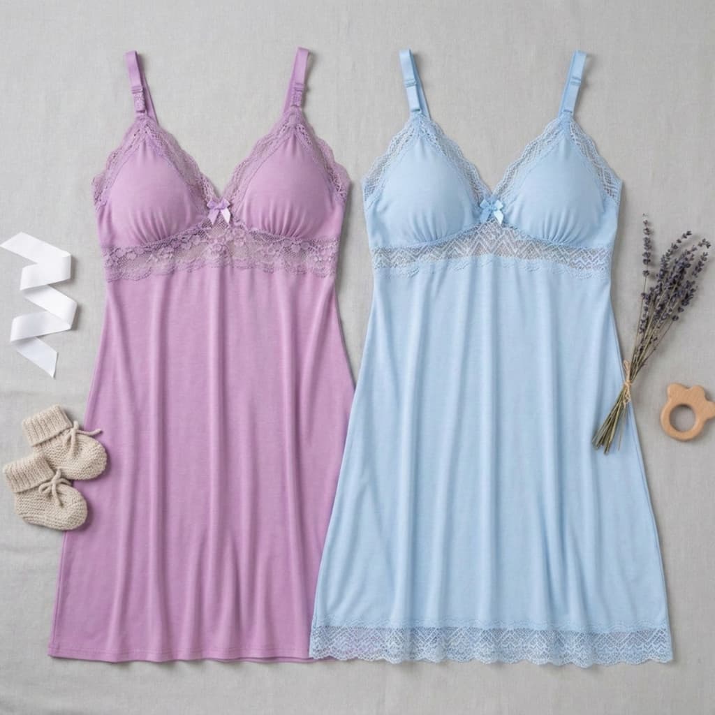 Camisola de Amamentação com Renda Linha Noite