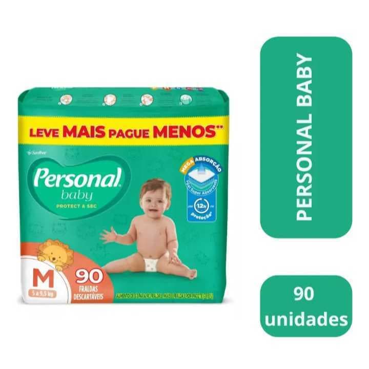 Fralda Personal Baby Protect Sec M 90 Unidades Ate 12 Horas Respiravel