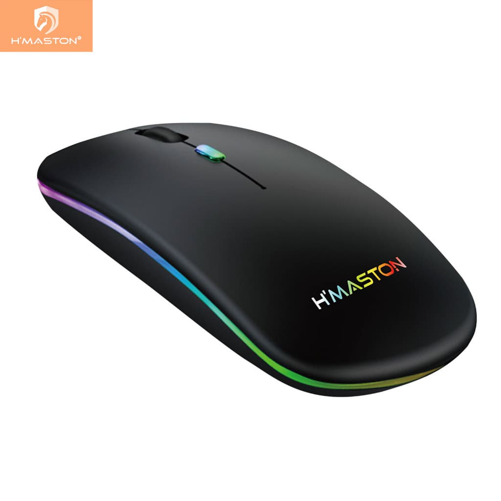 H'maston E-1200/E-1300PRO Mouse Sem Fio Rgb Recarregável Wireless Led Ergonômico
