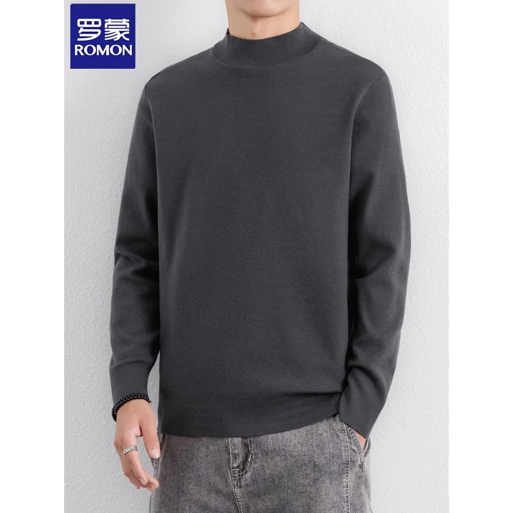 Lomon lã de manga comprida camiseta masculina outono inverno novo estilo All-Match moletom engrossado quente interior me