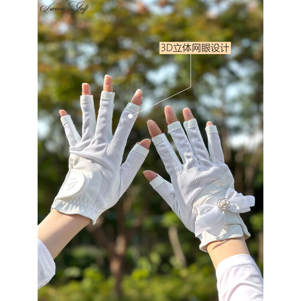 Novas luvas de arco de golfe feminino profissional confortável resistente ao desgaste antiderrapante respirável mãos sem