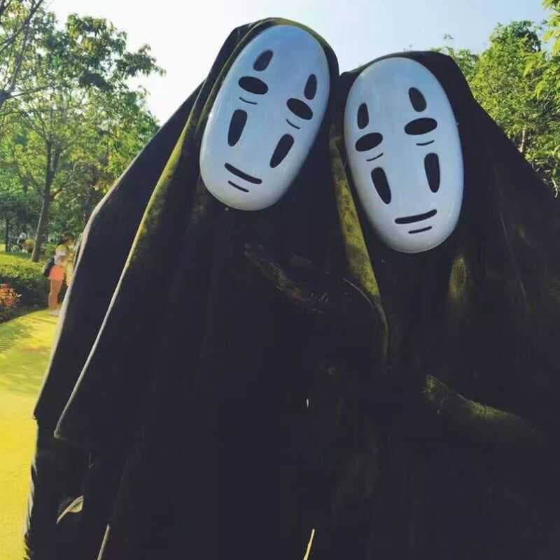 Halloween cosplay adulto roupas fantasma Hayao Miyazaki Anime Spirited Away crianças adulto sem rosto traje masculino