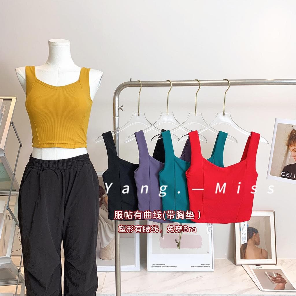 Menina quente exterior wear malha Yoga colete alça de ombro larga bela volta esportes roupa interior sutiã de fundo inte