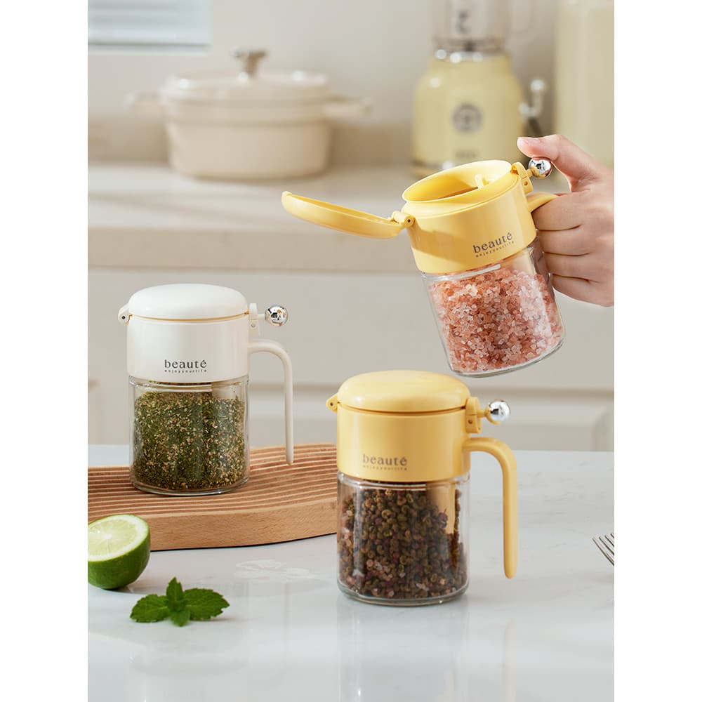 Mili estilo selado tempero Jar cozinha saleiro doméstico à prova de umidade tempero Sub-engarrafamento espremer tempero
