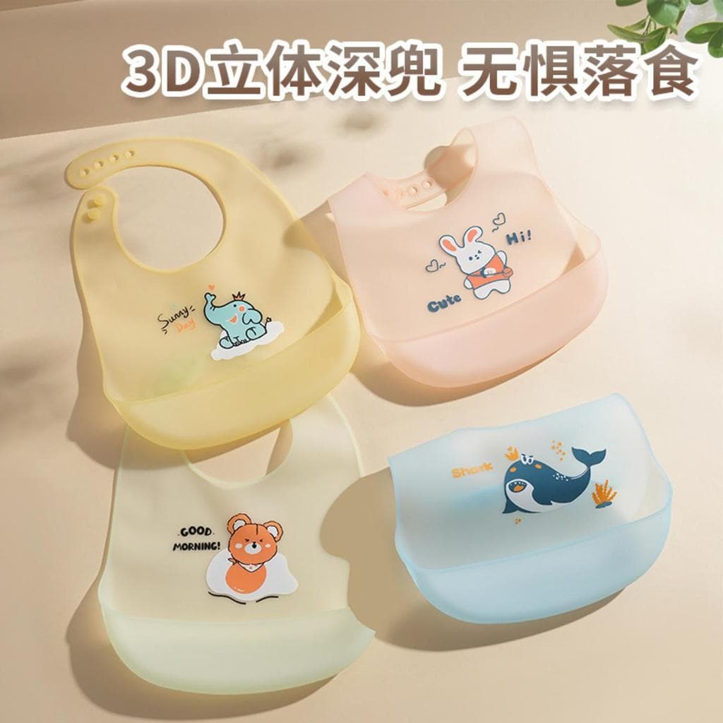 Bebê comer babador Silicone Ultra-fino macio à prova dwaterproof água verão crianças babador comida complementar bolso v