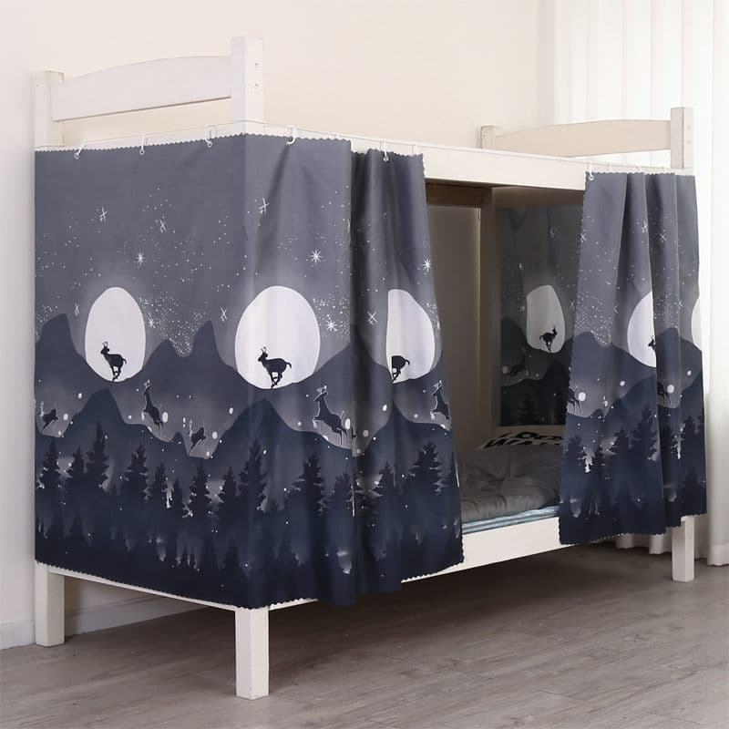 Cortinas de dormitório, cortinas blackout para estudantes para beliches superiores e inferiores, cortinas de cama femini
