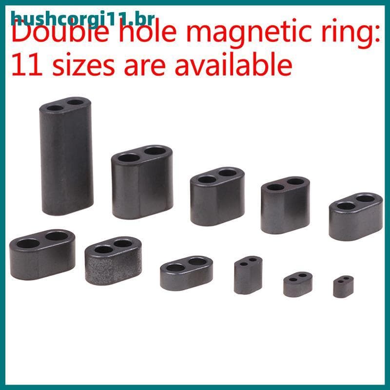 Anel Magnético De Furo Duplo Com Núcleo De Ferrite De Níquel-Zinco HUSH RF Abertura De 1-5 Mm , Comprimento 25 BR