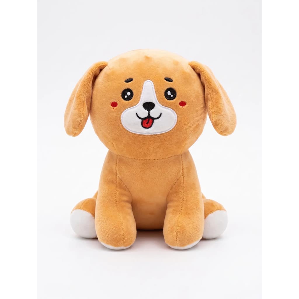 Pelúcia Cachorro Caramelo Focinho Branco Fofo Presente 20cm