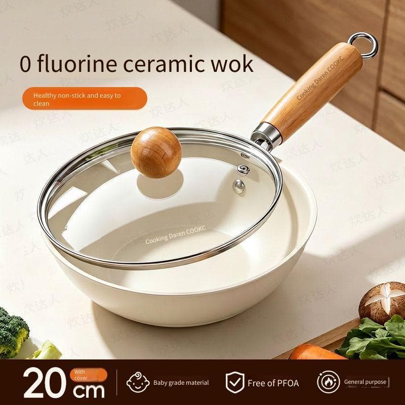 Frigideira de cerâmica [frigideira de cerâmica Cooking Master] Frigideira de cerâmica doméstica antiaderente espessada F