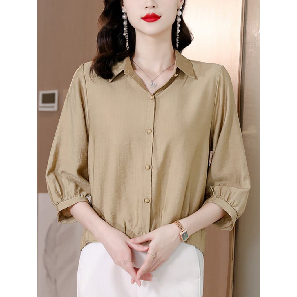 Camisa de linho de algodão roupas femininas 2026 novo estilo verão tamanho grande moda elegante redução de idade tempera