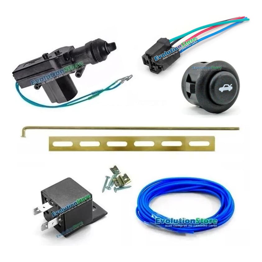 Kit Destrava Porta Malas Elétrico Pelo Alarme Ou Botão De Embutir
