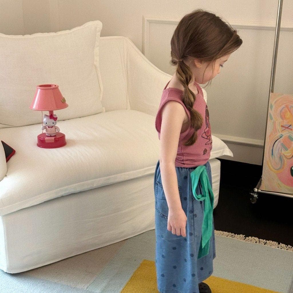 [Promoção por tempo limitado] 2026 verão novos produtos meninas versão coreana terno desenho animado gola redonda colete