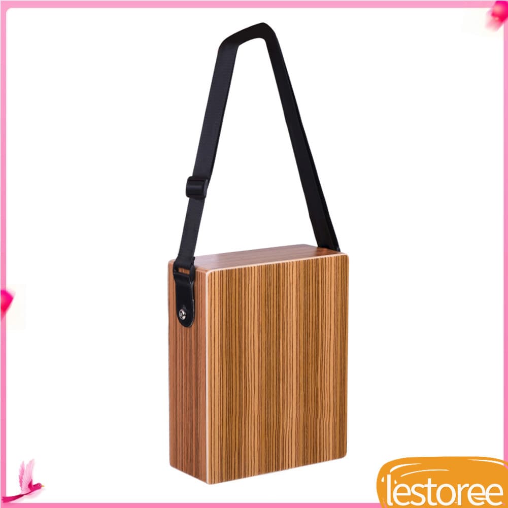 Lestoree.br Tambor de caixa marrom natural leve e portátil Cajon Zebra instrumento de percussão de madeira com várias