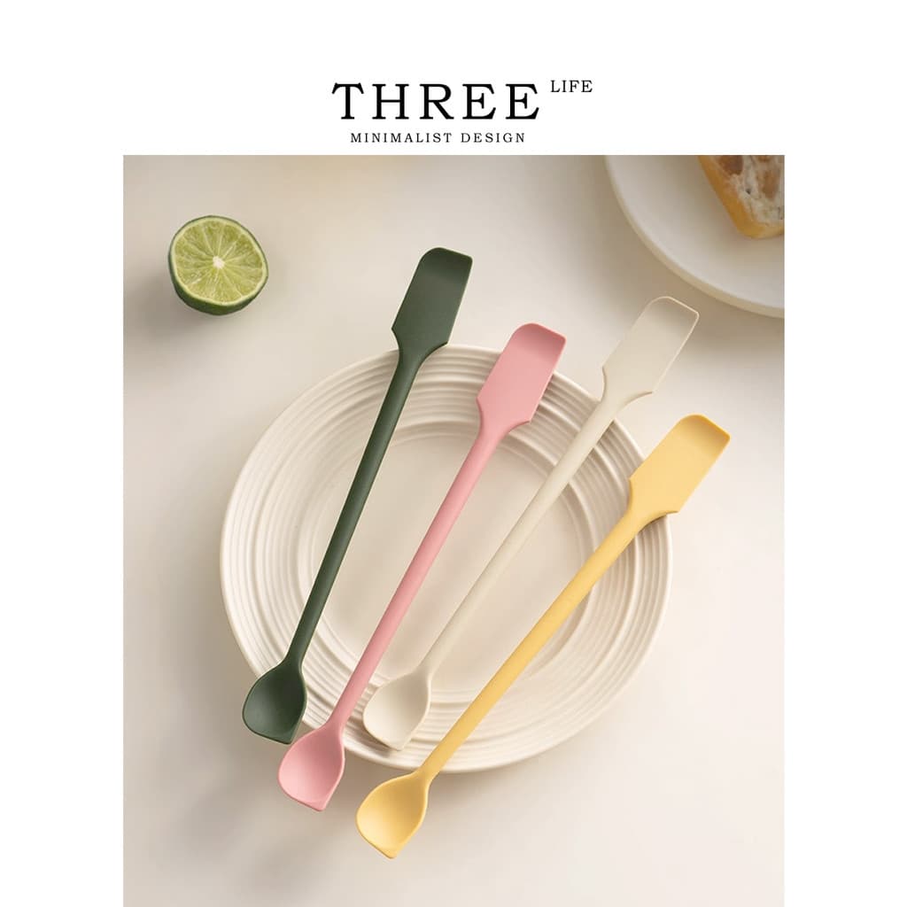 Tlife · Pá · Colher de Silicone com cabo longo Colher para mexer café Colher Espátula de geléia Espátula de manteiga | H