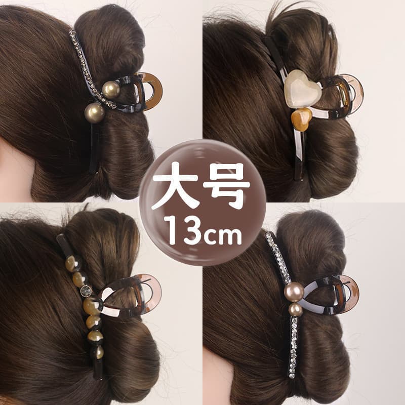 Outono inverno Merad pérola grab clip feminino temperamento Volume de cabelo grande grampo de cabelo garra tubarão clipe