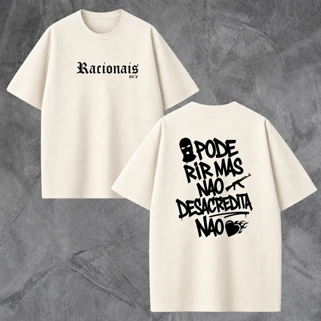 Camisa  Camiseta Racionais Mc Oversized Algodão Premium Bt1267