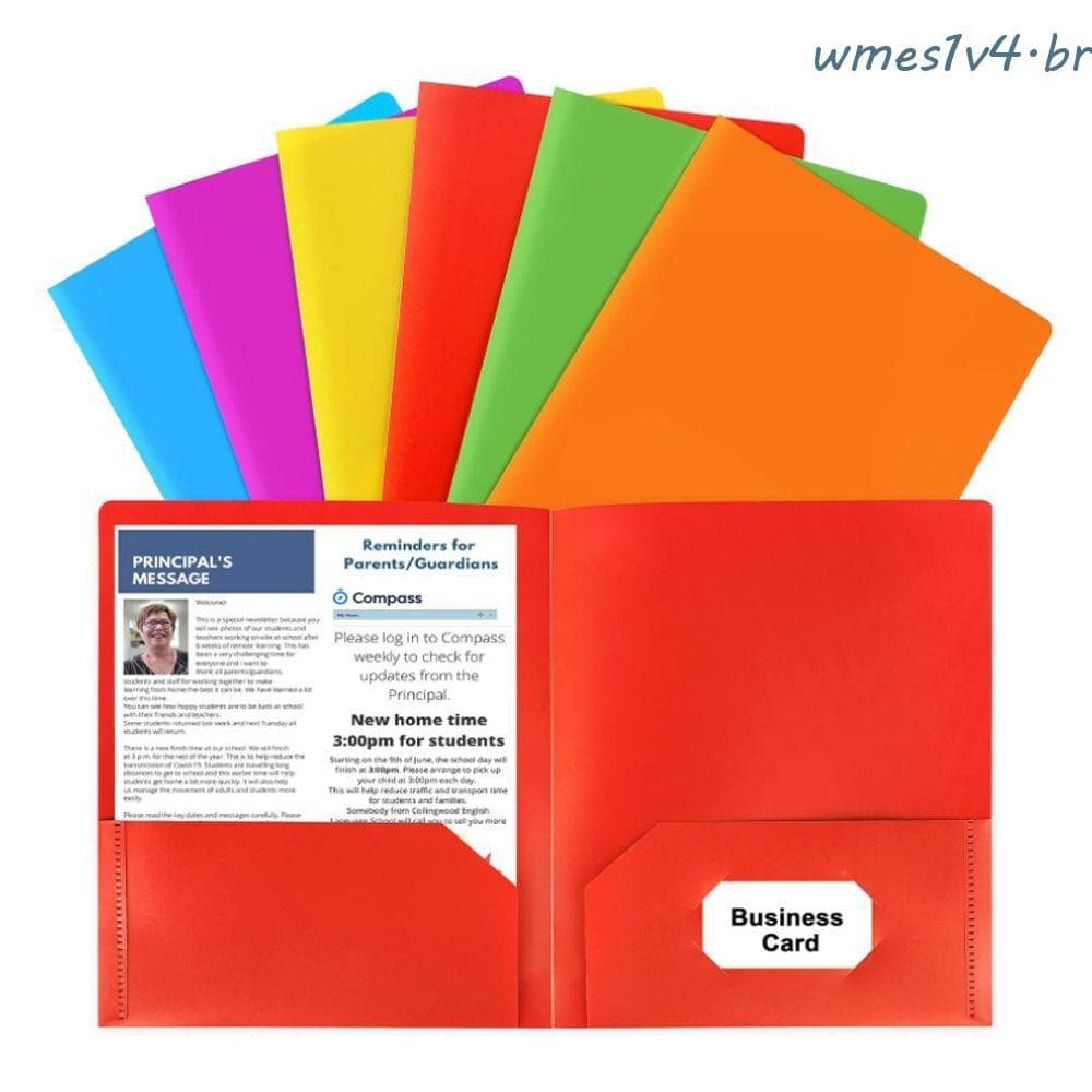 Pastas Dobráveis WMES , Com Bolsos Pasta De Arquivo PP A4 , Bolso Dupla Face Multicolorida De Grande Capacidade