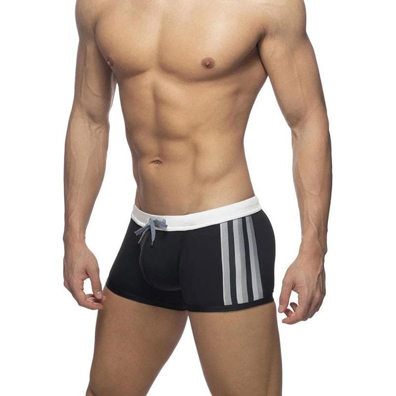 UXH listras verticais meninos Boxer troncos de natação modelo jovem praia estilo baixo-chave verão High-End preto confor