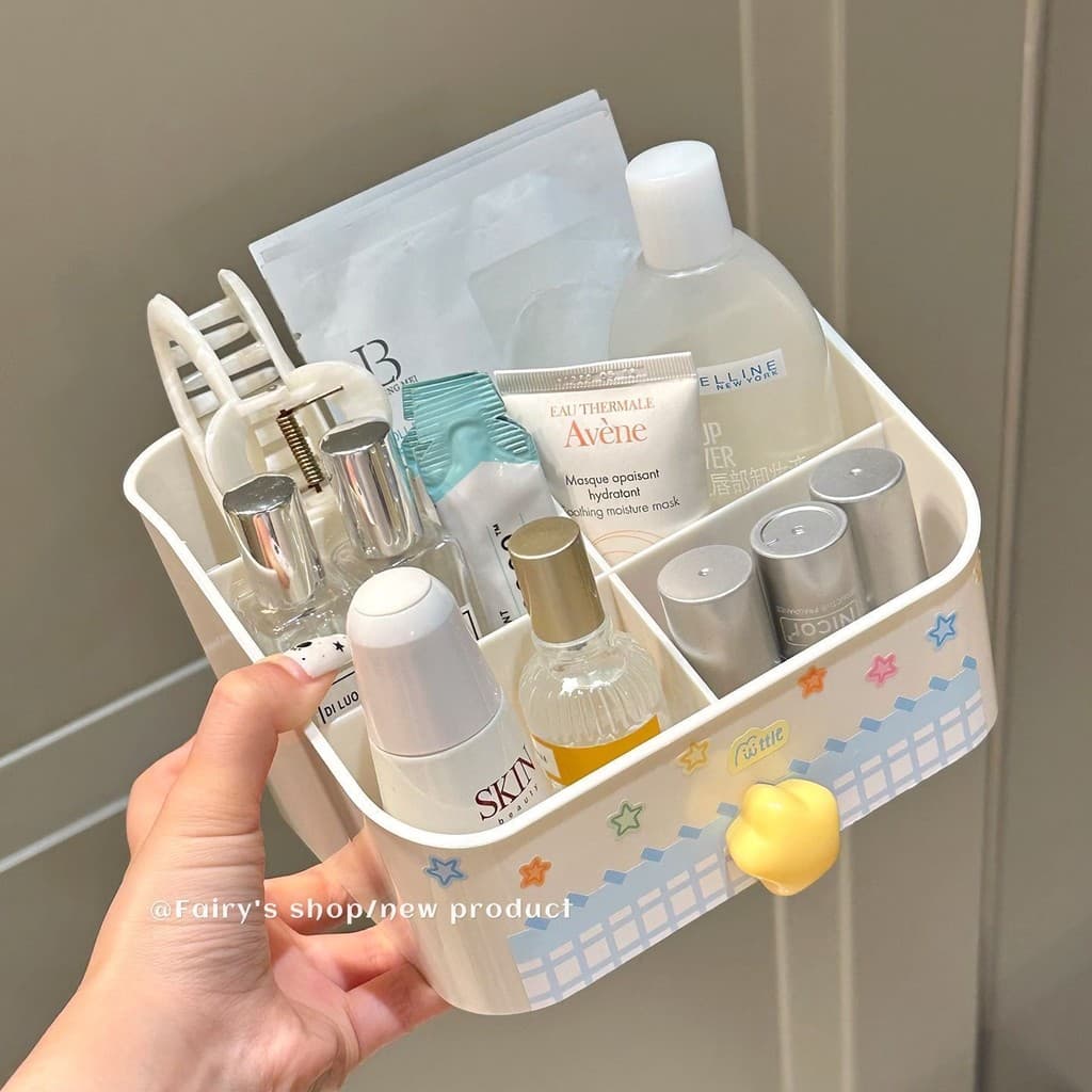 Caixa de armazenamento de alto valor, caixa organizadora de cosméticos de mesa, banheiro doméstico, multifuncional, prat