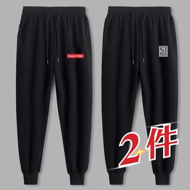 Calças masculinas verão fino calças casuais calças esportivas na moda All-Match em linha reta solto-pernas macacão na mo