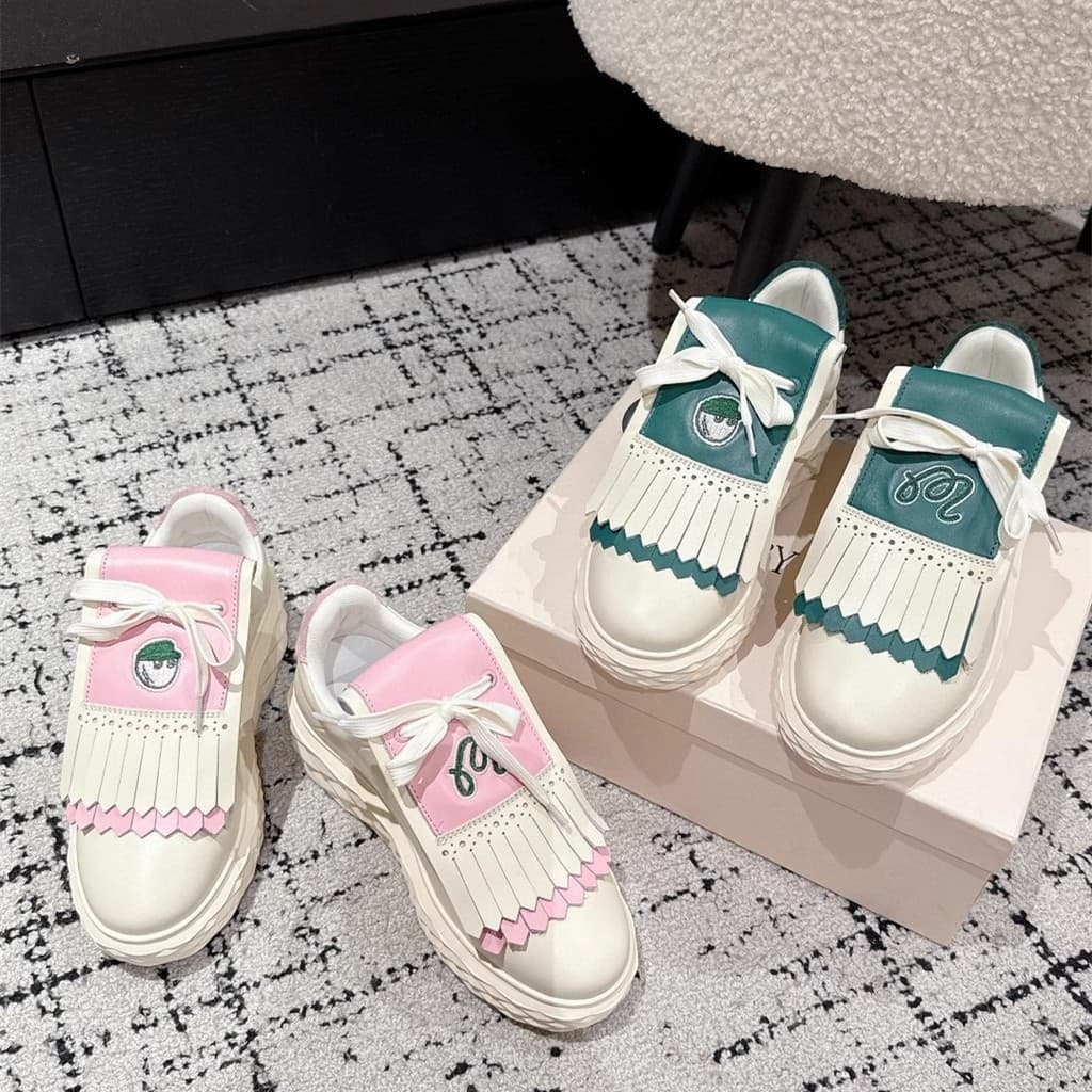 JC Co-Branded Sapatos Brancos de Sola Grossa Mulheres Novo Estilo Diamante Aumentou Couro Genuíno Tênis de Aumento de Al