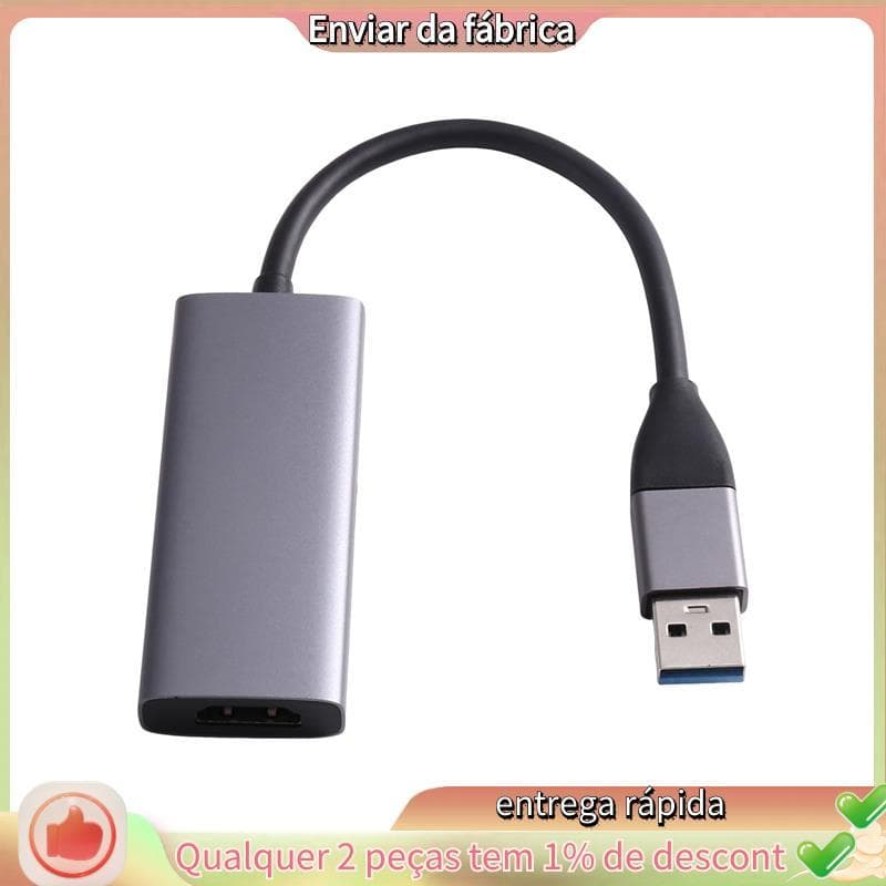 Dispositivo De Gravação De Transmissão Ao Vivo 1080P Placa De Captura De Vídeo-Compatível USB-A/C Para Reuniões De Jogos