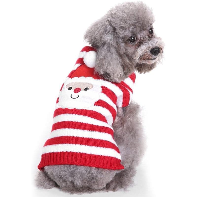 Suéter De Malha Canelada Para Cachorro De Natal , Com Gola Alta , Floco De Neve , Cachorrinho , Capuz De Halloween , Ves