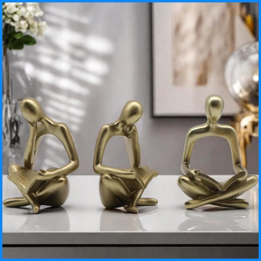 Pensador Estátua Decoração Escultura Abstrata Estatuetas Para Casa De Resina Decorativas Esculturas huizomy