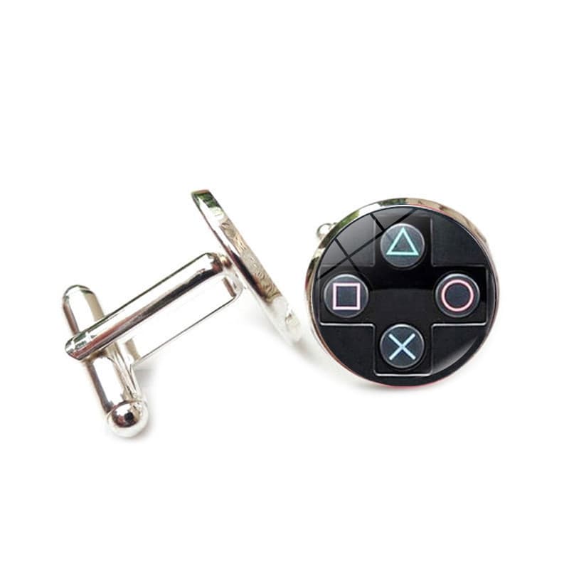 Novo produto controlador de videogame padrão abotoaduras masculinas tempo Gem camisa francesa abotoaduras manguito unhas