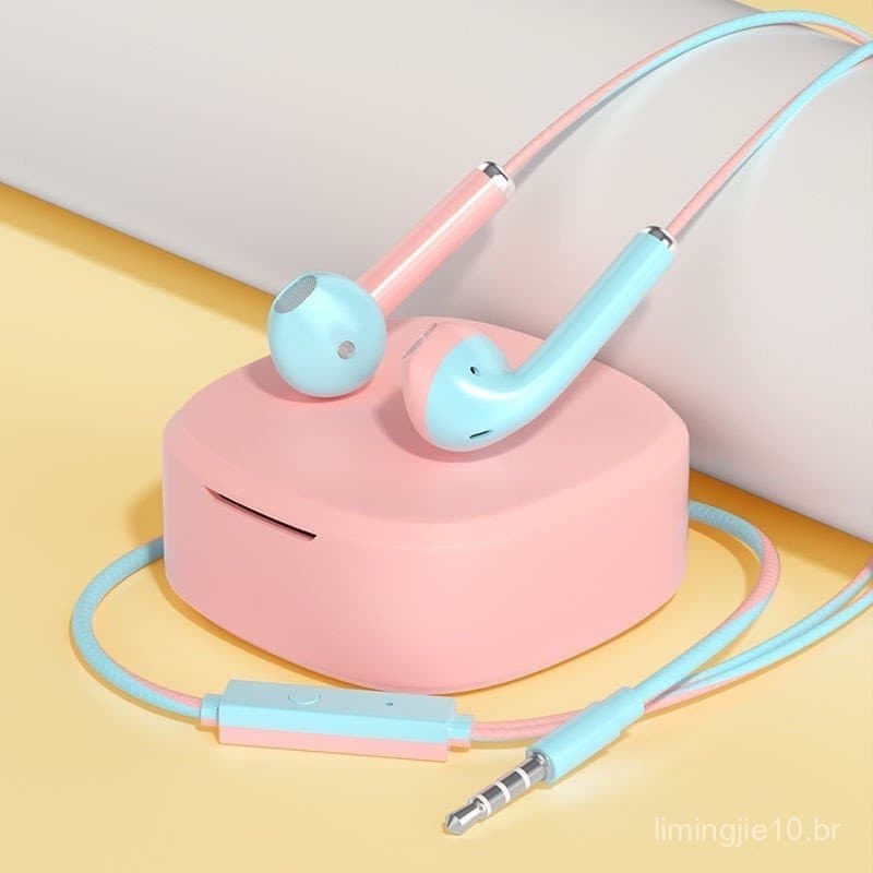 Fone De Ouvido Intra-Auricular Com Fio Estéreo De 3,5mm Com Microfone)