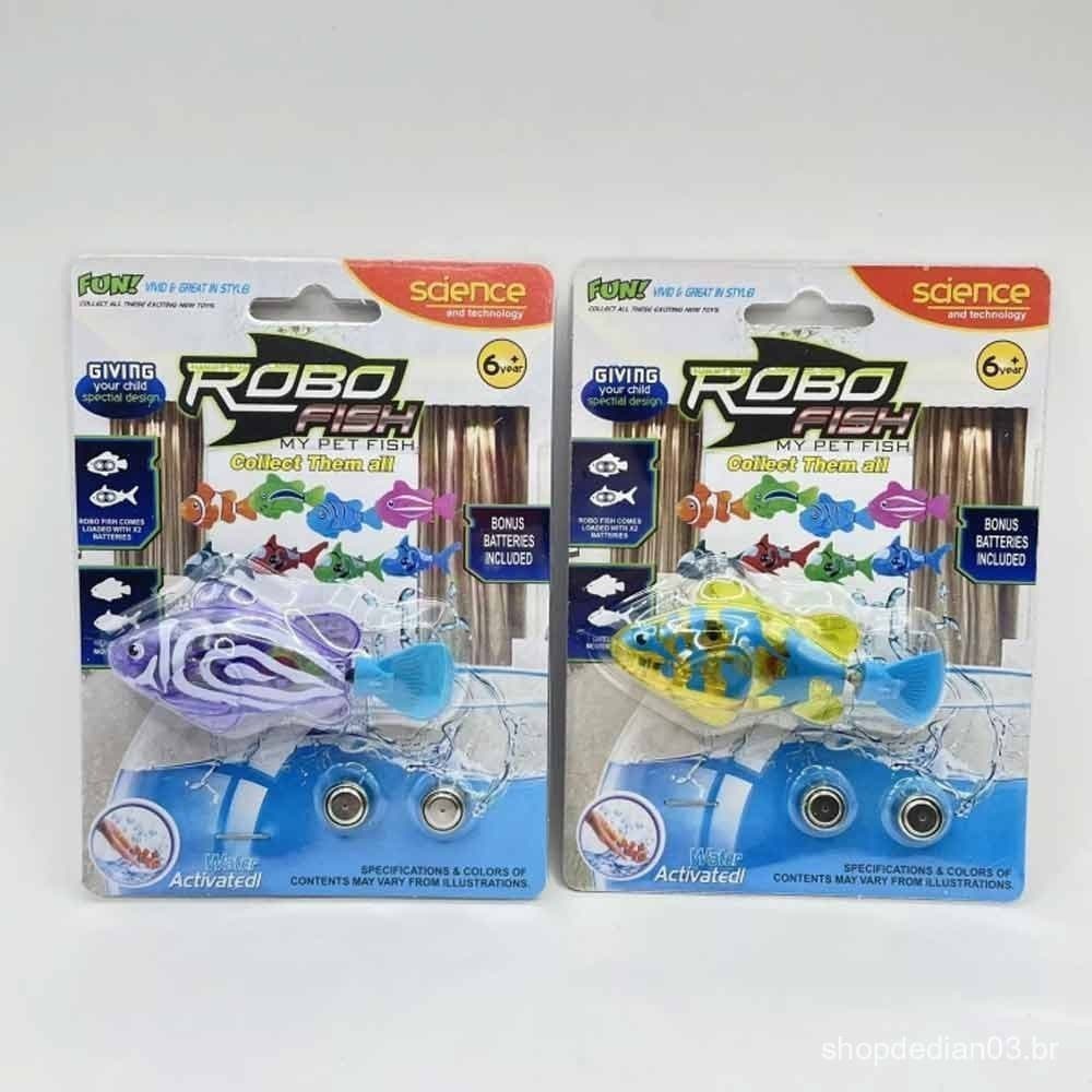 2x Robo Fish Robótico Peixe Água Ativada Eletrônico Meu De Estimação-Novo