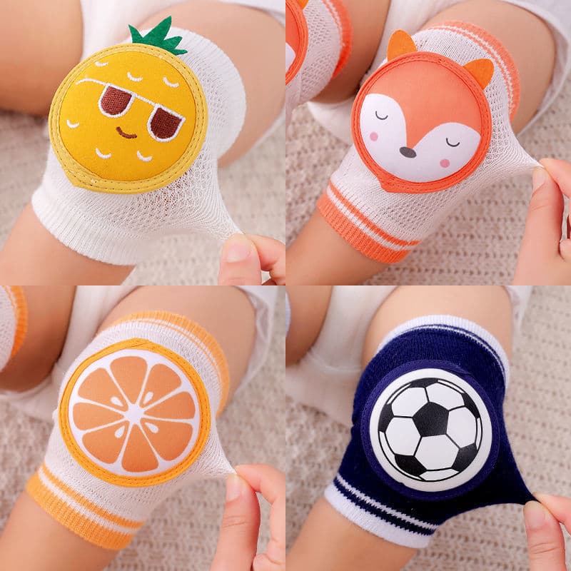 Bebê rastejando joelheiras crianças resistente a choques aprender a andar bebê rastejando joelheiras verão engrossado cr