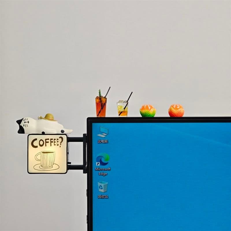 Enfeites de tela para Monitor de computador, Desktop, escritório, 2026, novo estilo, decoração, posição de trabalho, cur