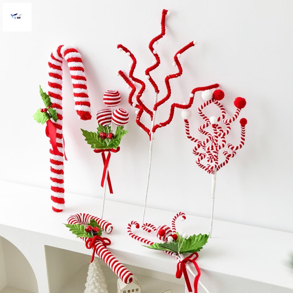 Decoração De Natal Ramo Candy Cane-Árvore Festiva Para Férias