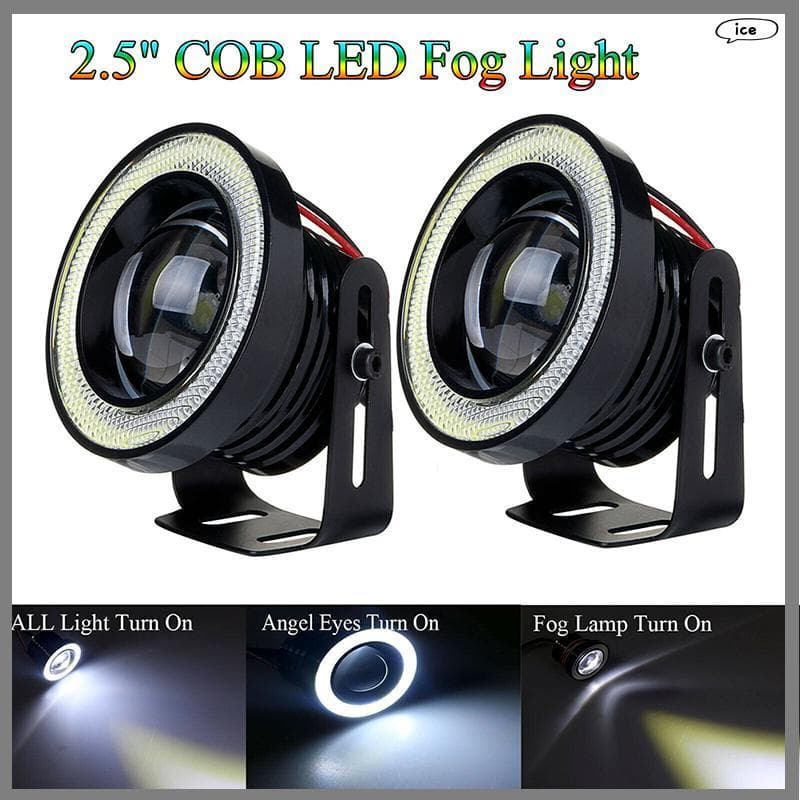 Du 2.5'15w Carro Branco COB LED Projetor Angel Eyes Anel Azul DRL Lâmpada De Luz De Nevoeiro Hou