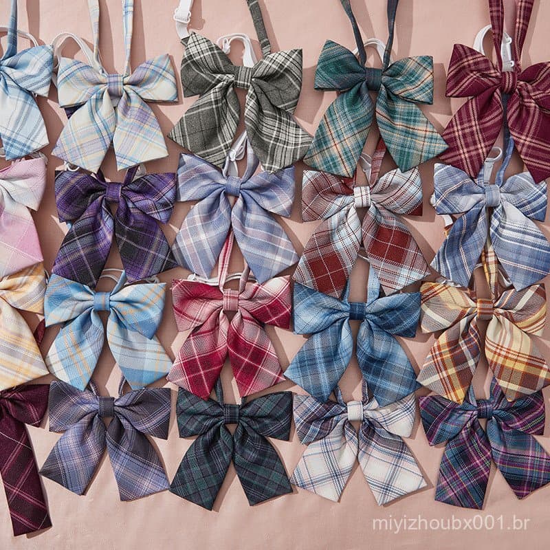 Gravatas borboleta estilo japonês e coreano, gravatas, flores de pescoço femininas, fitas estilo universitário, gravatas