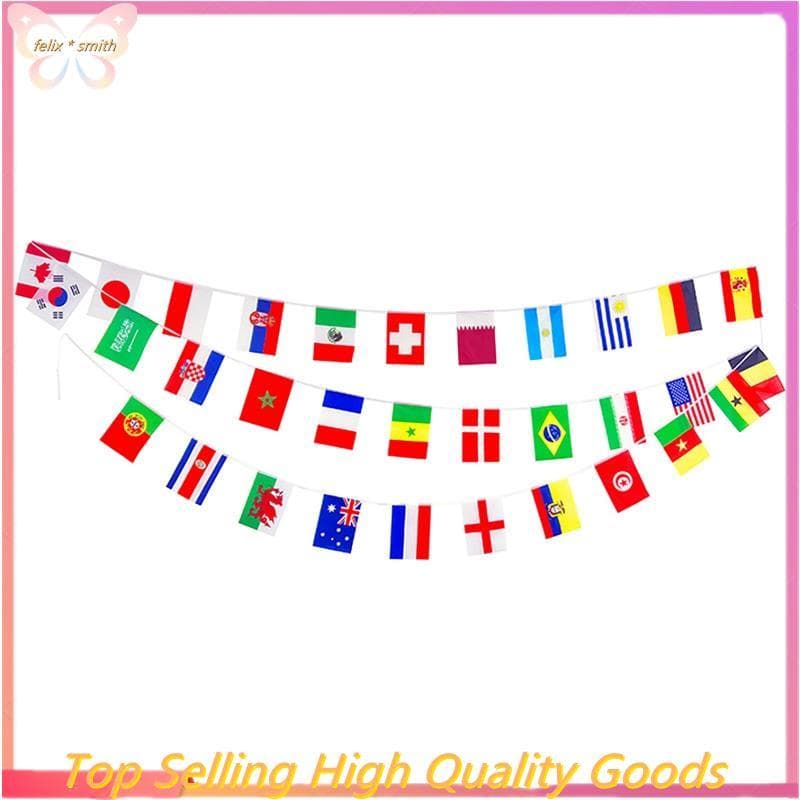Para 2022 Qatar 8 Metros 32 Peças Bandeiras Corda Bandeira Países Ao Redor Do Mundo Nações Jogos Penduradas
