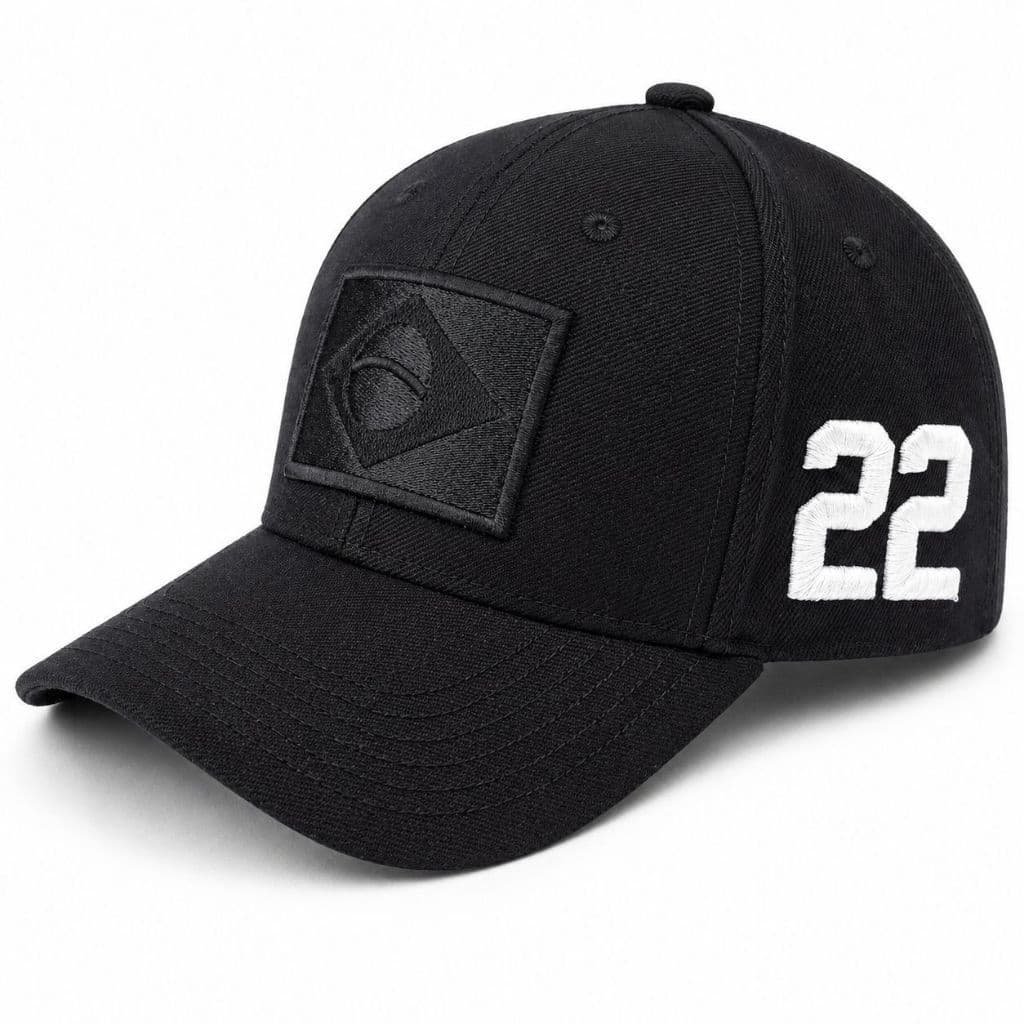 Boné Preto 22 Brasil Bordado Premium Aba Curva Ajustável Patriota