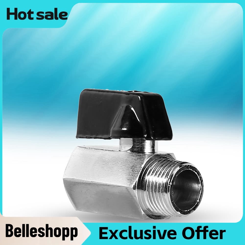 Belleshopp-br Mini válvula esférica de latão 1/8 1/4 3/8 1/2, controle de ar, óleo e água, fácil instalação para