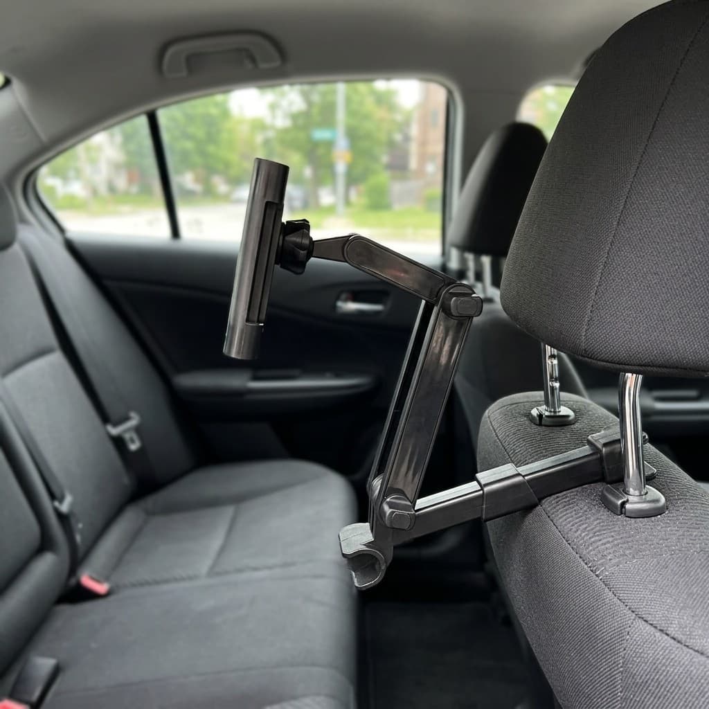 Suporte Tablet Veicular e Suporte Celular Carro Banco Traseiro Regulagem 360 Graus Material ABS