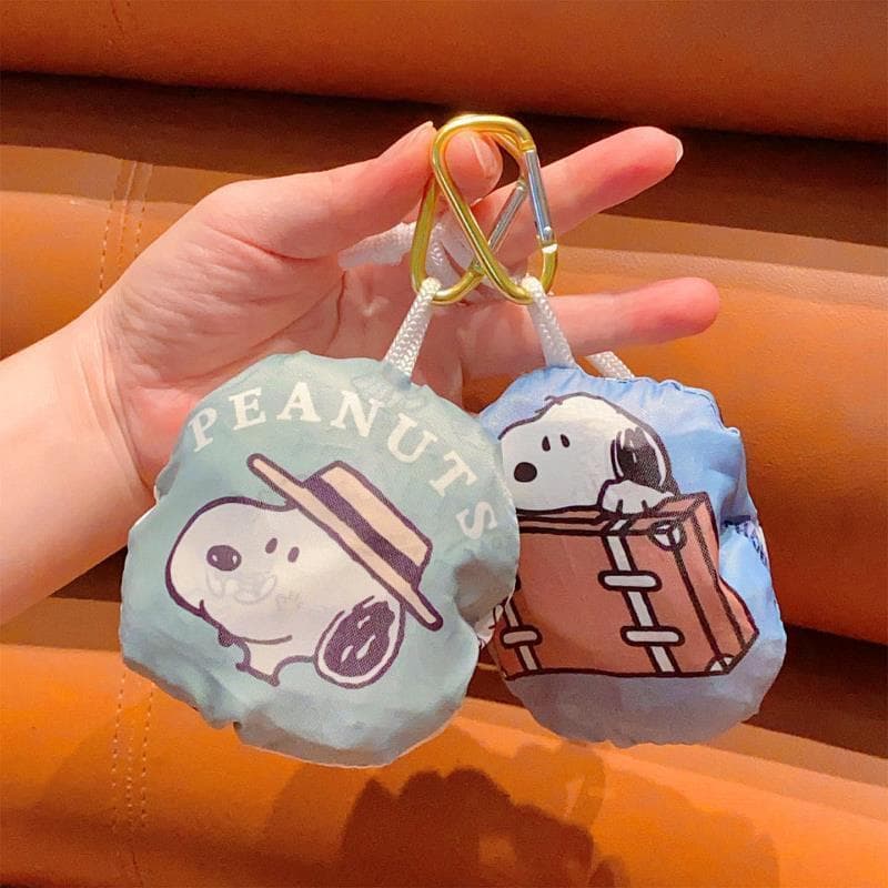 Japonês dos desenhos animados bonito cão pingente Eco-friendly saco dobrável leve portátil saco de armazenamento grande