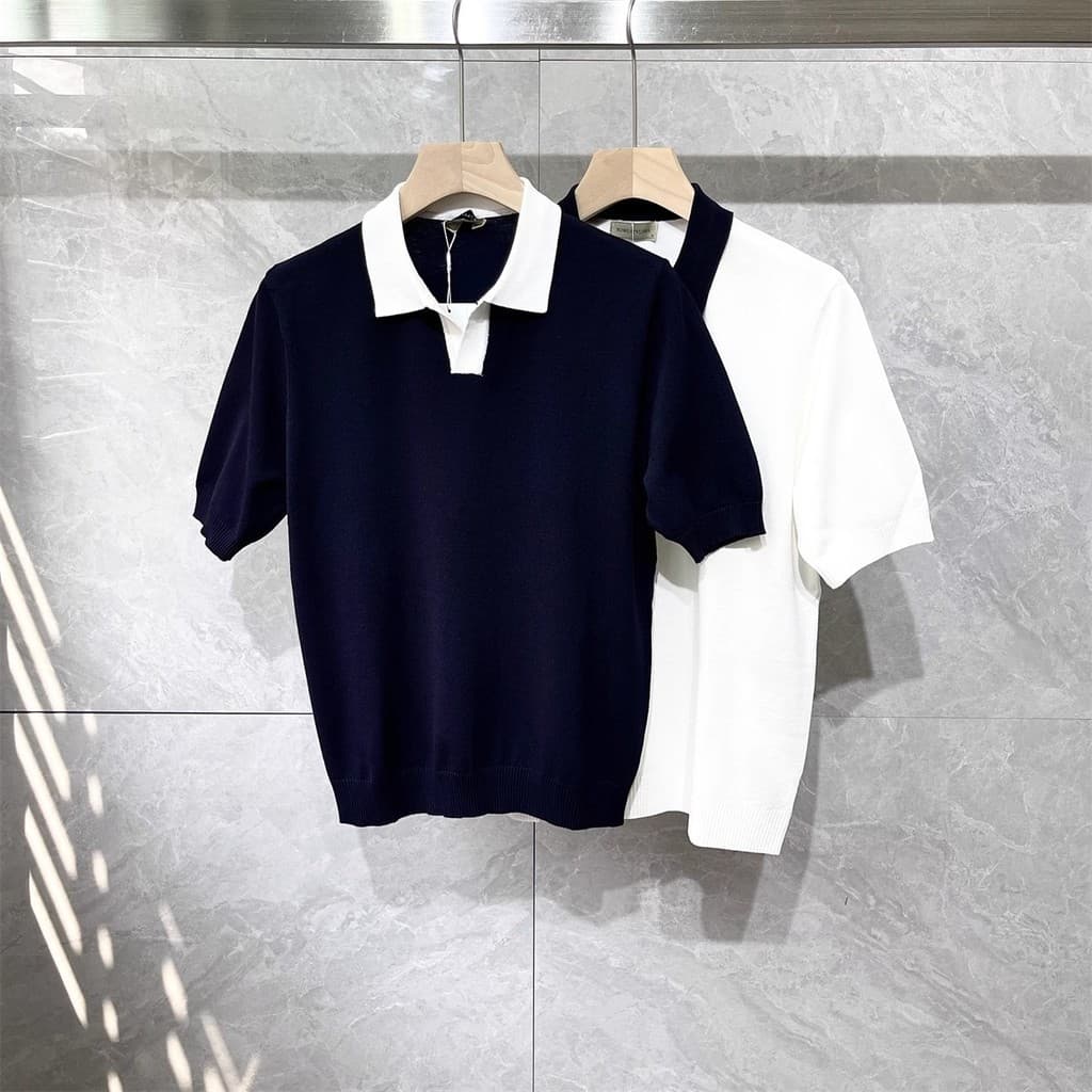Verão na moda estilo coreano camisa gola manga curta camisa POLO solta manga curta T camisa masculina lapela roupas