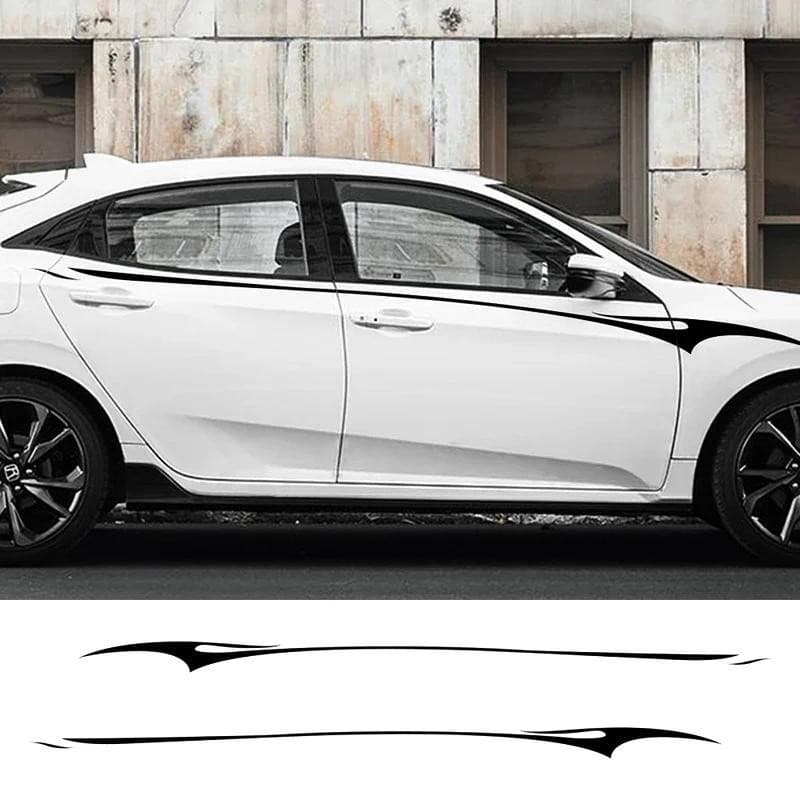 2 Pçs Adesivo Lateral Do Carro Estilo Motorsport Decalques À Prova Dwaterproof Água Vinil Para Todos Os Laterais Peças D