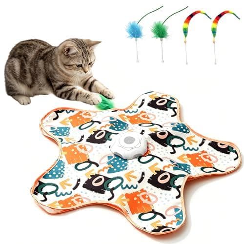 Brinquedo interativo para gatos internos, brinquedo recarregável para esconder e procurar o toque, com som de pássaro, a
